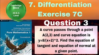 A curve passes through a point A23 and curve equation is y8x22 Find the equation of tangent [upl. by Yaral621]