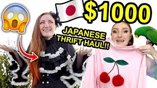 I SPENT 1000 THRIFT SHOPPING IN JAPAN HUGE THRIFT STORE HAUL amp TRY ON 2019 [upl. by Enahsed]