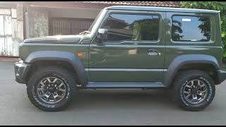 Jimny Jungle Green JB74 Ganti Ban Bridgestone Dueler MT 215 75 15 [upl. by Yhtimit790]