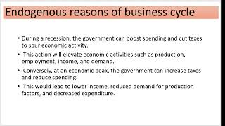 endogenous and exogenous reasons for business cycle [upl. by Marybelle808]