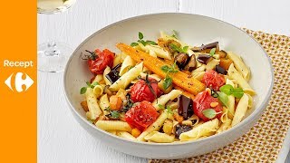 Pasta met gekonfijte tomaten wortel en aubergine pijnboompitten [upl. by Tesil137]