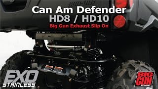 Can Am Defender HD8  HD10 Big Gun Exhaust EXO Stainless Slip On [upl. by Willis19]