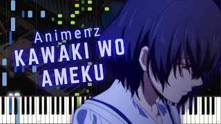 Animenz Kawaki wo Ameku Crying for Rain  Domestic na Kanojo OP Synthesia Piano Tutorial [upl. by Bradley349]