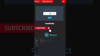 ➕Counter using React Js  becodewala counter react shorts [upl. by Iruy]