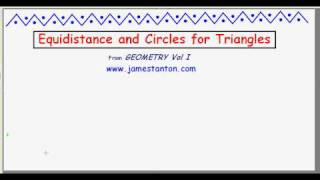 Equidistance and Circles in Triangles Tanton Mathematics [upl. by Wilber]