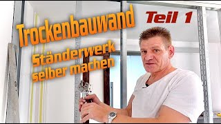 Ständerwerk für Trockenbauwand stellen  DHTrockenbau [upl. by Kelson]