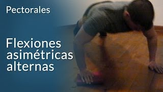 Flexiones asimétricas alternas para pecho [upl. by Frazier296]