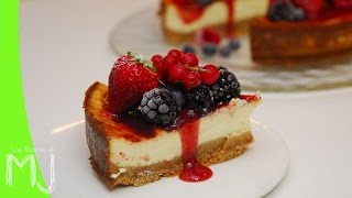 CHEESECAKE CON FRUTOS ROJOS  Tarta de queso [upl. by Etnoled]