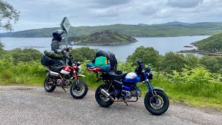 HONDA MONKEY UK TOUR Day 5 The long ride west round the NC500 to John o Groats 🏴󠁧󠁢󠁳󠁣󠁴󠁿 [upl. by Alegnad]