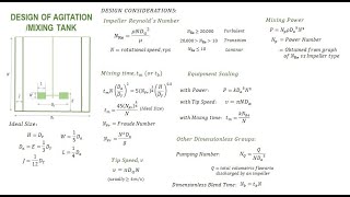 Agitation Tank Design Calculations  Agitation and Mixing Equipment Design [upl. by Dlonyar477]