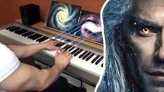 Toss A Coin To Your Witcher EPIC Full Piano amp Orchestral Cover  Remix Synthesia Overlay [upl. by Aicsile231]