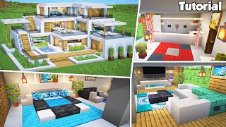 Minecraft Modern House 46 Interior Tutorial  How to Build  💡Material List in Description [upl. by Akiam]