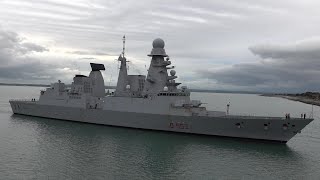 Italian destroyer ship arrives German frigate leaves 🇮🇹 🇩🇪 [upl. by Aehtla]