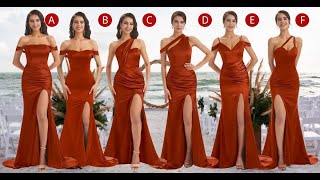 Rust Satin Bridesmaid Dresses [upl. by Akimahc]