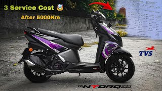 Tvs Notrq Service 🤯  3 Service Cost After 5000km  Black Panther Edition  Must watch tvsntorqbs6 [upl. by Annaoi545]