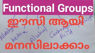 Functional Groups easy tutorial Malayalam [upl. by Aseefan480]