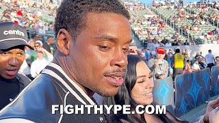 ERROL SPENCE ARRIVES TO SUPPORT JERMELL CHARLO VS BRIAN CASTANO SHRUGS SHOULDERS AT SCOUTING ENNIS [upl. by Acacia907]