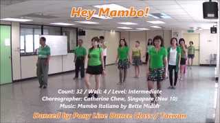 Hey Mambo｜Line Dance by Catherine Chew｜Demo amp Walk Through｜嘿曼波｜含導跳 [upl. by Fleming]