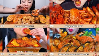 SPICY SEAFOOD BOIL ASMR MUKBANG😋  MUKBANGER VS FOOD [upl. by Sigvard565]