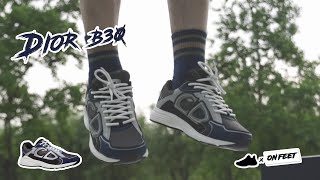 ON FEET  Dior B30 Technical Mesh Trainer Blue White Review [upl. by Llehsam]