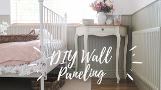 How to install Beadboard Panelling Guest bedroom makeover [upl. by Analeh]