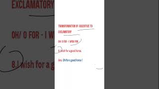 Formation 8। Transformation of Assertive to Exclamatory sentence। English grammar [upl. by Kotto]