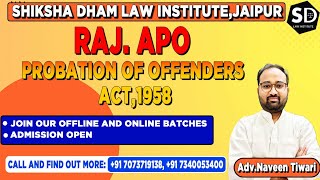 rajasthanapo  Probation of offenders Act1958  Case Laws  Part 2 [upl. by Yelmene338]