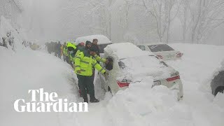 At least 22 stranded tourists dead at Pakistan hill station after heavy snowfall [upl. by Edrahc]