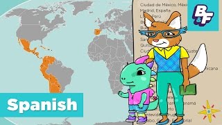 Learn Capitals of Spanish Speaking Countries with BASHO amp FRIENDS  Paises hispanohablantes [upl. by Hawthorn11]