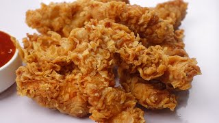 Crispy Chicken Strips KFC StyleQuick And Easy Recipe By Recipes Of The World [upl. by Ciri]