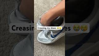 Creasing my shoes sneaker shoe sneakerheads jordan4s sneakerhead sneakersjordanshoes fashion [upl. by Leod]