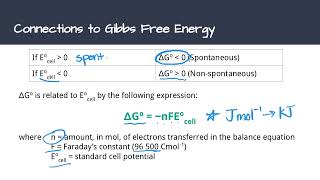 Gibbs Free Energy amp Electrochemical Cells [upl. by Nalat453]