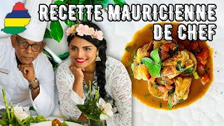 COURS DE CUISINE MAURICIENNE 🇲🇺DU CHEF NIZAM  CAMARONS amp COEUR DE PALMISTE AUX ÉPICES CRÉOLES [upl. by Deb629]