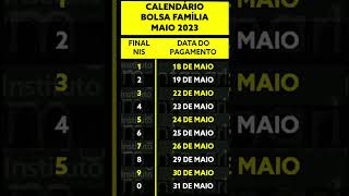 📅 CALENDÁRIO BOLSA FAMÍLIA MAIO 2023 [upl. by Alamaj462]