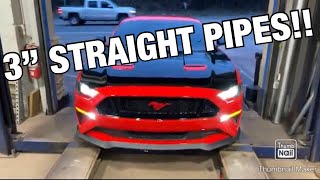 2018 Ford Mustang GT 50 DUAL EXHAUST w 3quot STRAIGHT PIPES [upl. by Nishom]