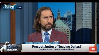 FIRST THINGS FIRST  Nick Wright SLAMS Dallas Cowboys Dak Prescott Should NOT Take Pay Cut amp LEAVE [upl. by Roxie]