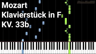 Mozart  Klavierstück in F KV 33b Piano Tutorial Synthesia [upl. by Ioves224]