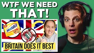 American Reacts to 9 British Things The Rest Of The World Really Needs [upl. by Demahom539]