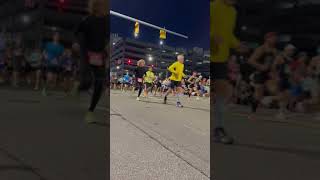 And theyre off Runners begin the 47th Detroit Free Press Marathon [upl. by Iow]