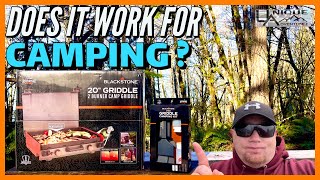 CAMPING WITH THE NEW 20quot BLACKSTONE ADVENTURE GRIDDLE  BLACKSTONE 20” CAMP GRIDDLE REVIEW [upl. by Pentheas]