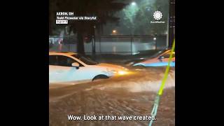 Cars Make Waves During Extreme Flooding in Akron Ohio [upl. by Alden]