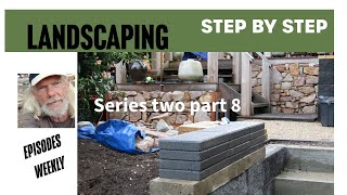 How to Build a Retaining Wall  Natural Stone with Block amp Paved Steps [upl. by Summers643]