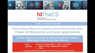 20241021  NITheCS Colloquium Harnessing citizens to capture insect biodiversity data [upl. by Dituri]