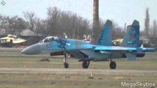 Sukhoi Su27 Ukraine  Air Force 45 BLUE Kulbakino  Nikolayev  UKOR [upl. by Irolam]