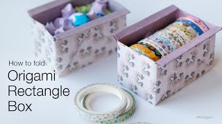 How to fold Origami Rectangle Box for Washi Tape [upl. by Lyrac]