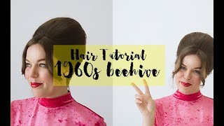 Easy 1960s Inspired Beehive Bouffant Hair Tutorial [upl. by Nanah]