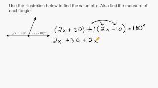 Using Equations To Solve Problems  Supplementary Angles [upl. by Pernas199]