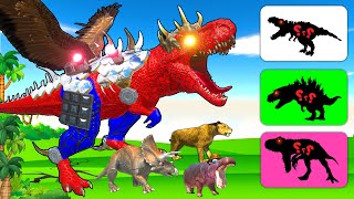 Dinosaurus Jurassic World Dominion TRex vs Indominus Rex Evolution Animal Revolt Battle Simulator [upl. by Alleahcim]