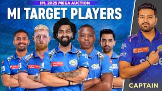 Mumbai Indians Target Players 2025 Auction  MI Retained Players list 2025  MI Squad 2025 New [upl. by Hirai]