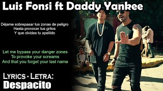 Luis Fonsi Despacito ft Daddy Yankee Lyrics SpanishEnglish EspañolInglés [upl. by Iras]